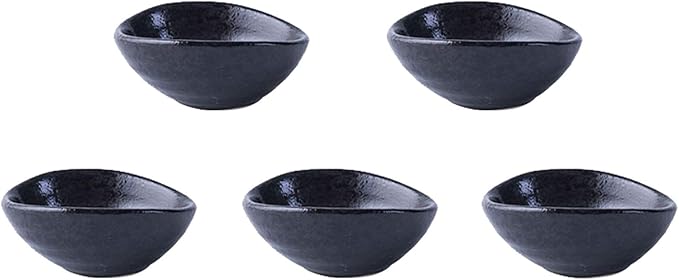 HEXEH Salad Plate Japanese Style Seasoning Dish Household Ceramic Dip Bowls Set of 5 Good for Tomato Sauce, Soy, Appetizer and Other Party Dinner Plastic Plate (Color : F)