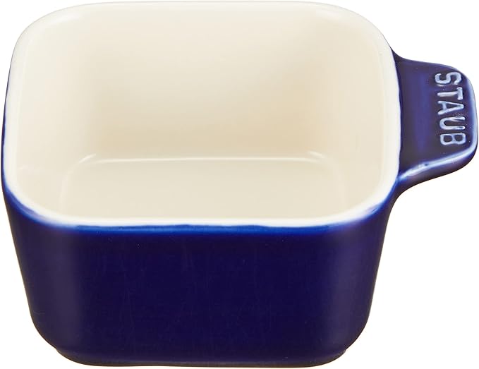 staub Appetizer Set 40511-121 Appetizer Set, Blue, Ceramic, Small Plate Set, 7.4 x 7.4 inches (18.7 x 18.7 cm)