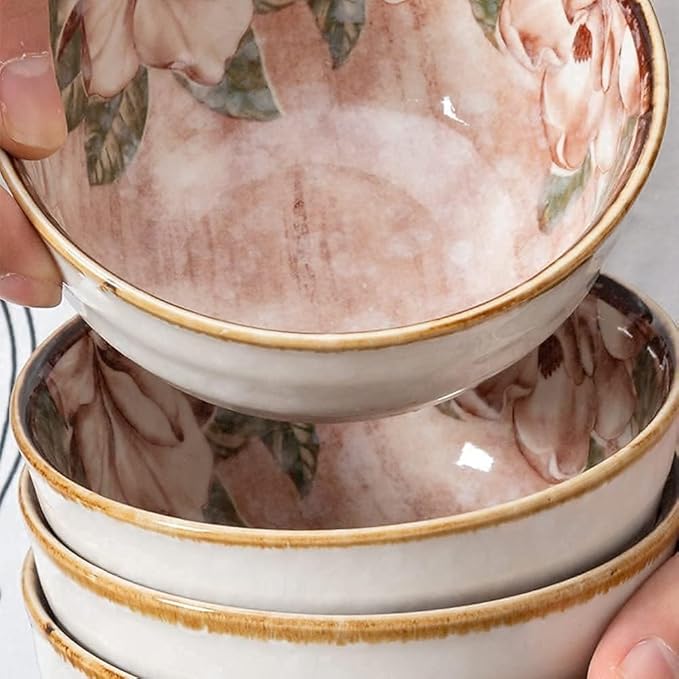 Dinnerware Sets Dish Set,20 PcssPorcelain Tableware Set with Plates Bowls and Dish,Floral Pattern Ceramic Dinner Set for Home Kitchen