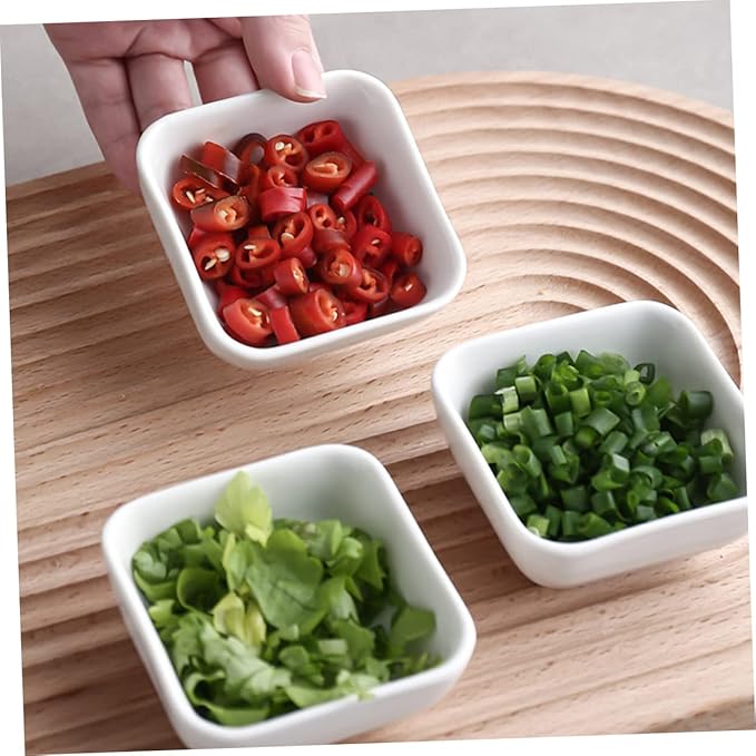 Alipis 8pcs Ceramic Dipping Bowl Solid Color Condiment Plates for Sauces Snacks and Appetizers for Restaurants and Home Use