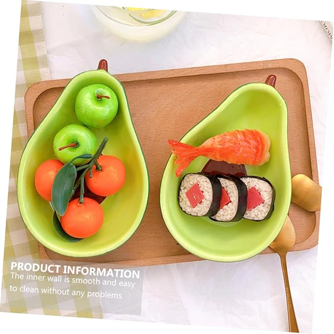 1Pc Avocado Shape Ceramic Serving Plate Creative Food Container for Appetizers Desserts and Salads for Parties Gatherings and Restaurants Lightweight Design