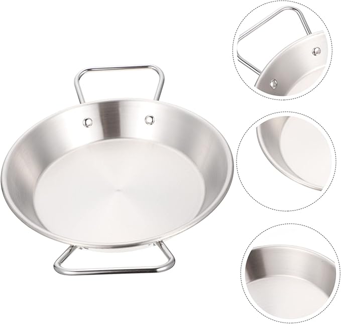 Stainless Steel Double Handle Snack Bowl Serving Tray for French Fries Fried Chicken Appetizers for Home Parties Catering Use