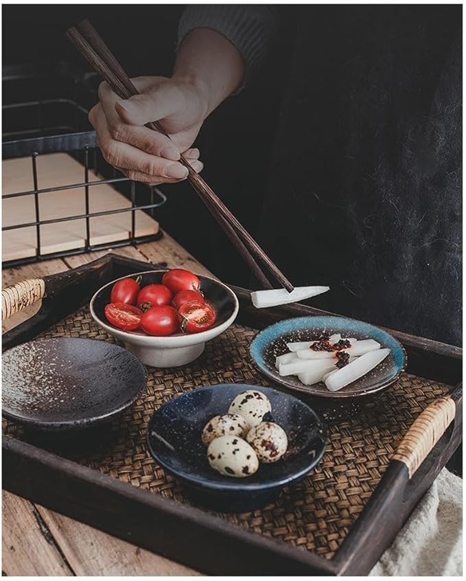 FAREWELL Dipping Bowls Home Creative Ceramic Mini Dessert Plate Ceramic Bowl Tomato Sauce and Soy Sauce Soy Sauce Dish Appetizer Bowls (Color : B)