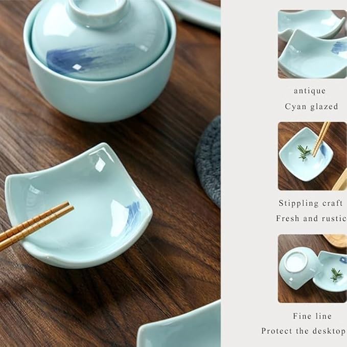 FAREWELL Dipping Bowls Soy Sauce Plate Dip Plate Sushi Ketchup Dip Plate Mini Appetizer Plate Snack Dessert Condiment Plate Appetizer Bowls
