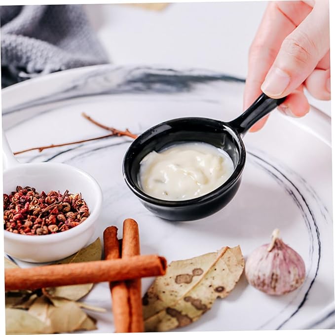 Luxshiny 4pcs Ergonomic Handle Ceramic Plate Japanese Dishes Snacks Holder Relish Tray Dessert Plate for Kitchen