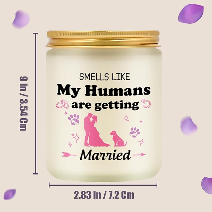 Dog Wedding Gifts for Couples 2025, Engagement Party Decorations Gift, Wedding Favor Gifts for Guests, Funny Married Couple, Bridal Shower Gift for Bride, Lavender Scented Candle
