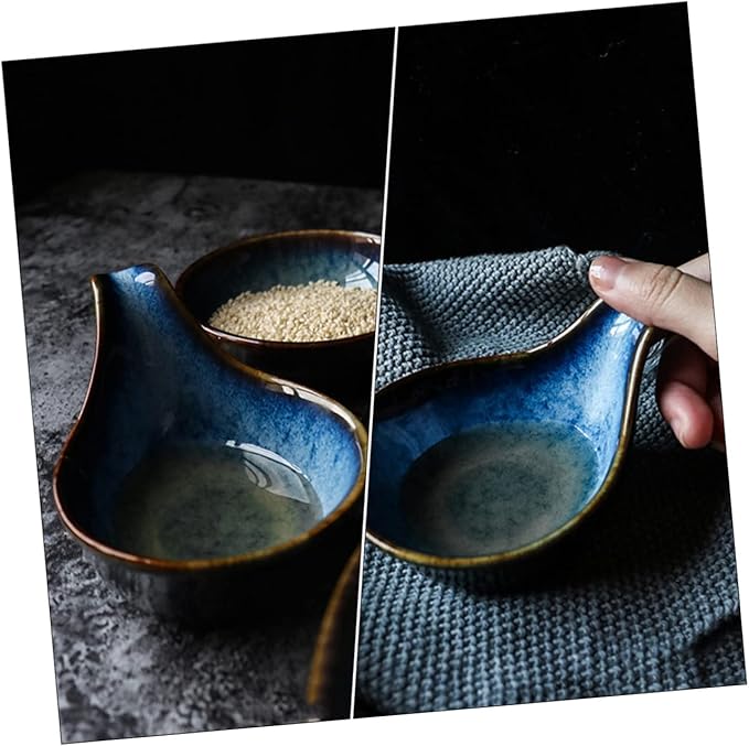 1pc Ceramic Dish Utensil Tray Seasonings for Grilling Appetizer Plates Ceramic Dipping Sauce Cups Ice Cream Bowl Seasoning Bowl Ceramic Storage Plate Seasoning Dish Dippi