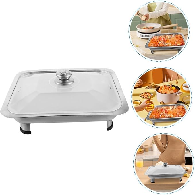 Veemoon Buffet Serving Tray with Lid Chafing Dish for Catering Food Serving Tray for Parties Gatherings and Events