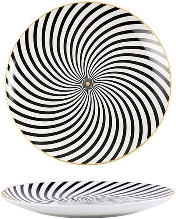 Kitchen Plates Dining Plate Ceramic Plate Sushi Plate Scratch-resistant Durable Porcelain Plate Soup Plate Ramen Bowl Restaurant Plates(B,Large)