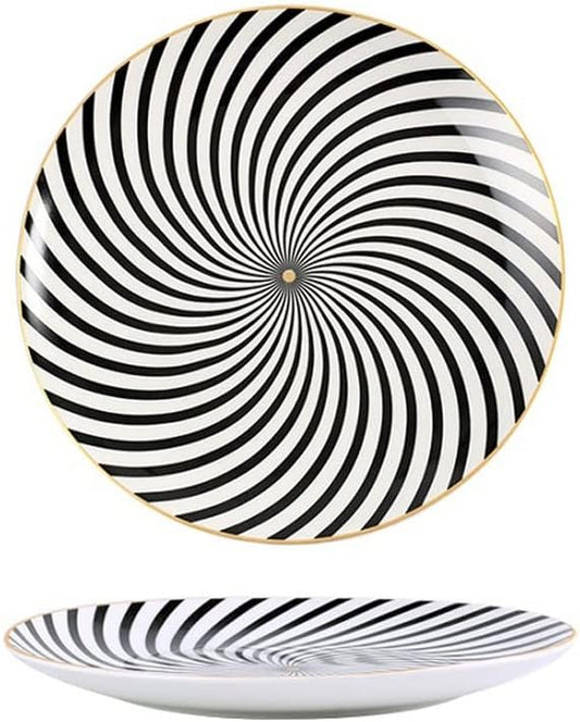 Kitchen Plates Dining Plate Ceramic Plate Sushi Plate Scratch-resistant Durable Porcelain Plate Soup Plate Ramen Bowl Restaurant Plates(B,Large)