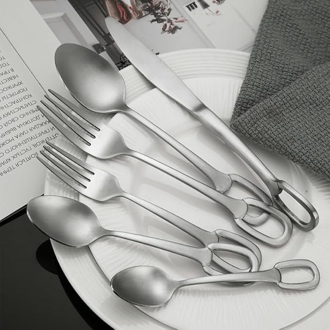 Stainless Steel Flatware serving set,Home Kitchen Eating Tableware Set,Dishwasher Safe,For Home Kitchen Restaurant Hote 4/16/24/32/40/48 Pieces Stainless Steel Set Dinner Knife And Fork Spoon Steak Kn
