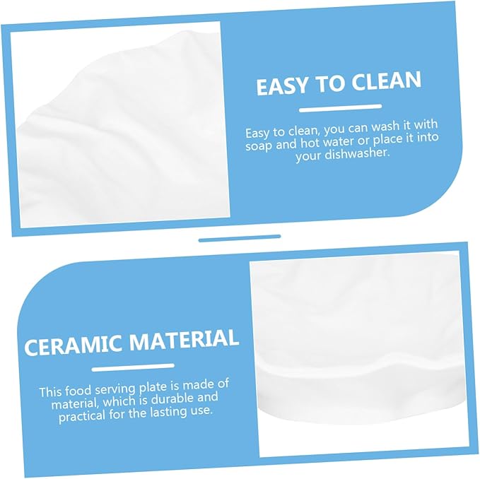 Alipis Ceramic Plate White Dinnerware Salad Plates Snack Serving Trays for Wedding Banquet Hotel Multi-function Dessert