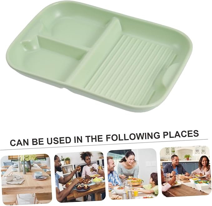 Cabilock Ceramic Breakfast Plate Separated Dinnerware for Boys and Girls Adults Ration Food Microwave Safe Dishwasher Safe