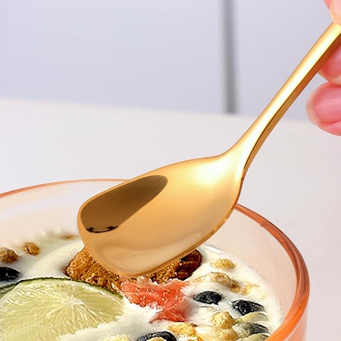 Buyer Star 5.63 Inch Ice Cream Spoon, Stainless Steel Shovel Spoon for 6, Mirror-Polished and Dishwasher-Safe, Suitable for Ice Cream and Dessert, Silver