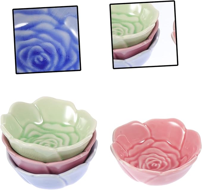 PRETYZOOM 4Pcs Ceramic Sauce Dishes Set Versatile Spice and Soy Sauce Plates for Dipping Appetizers and Seasoning Dishwasher Safe for Home and Restaurant Use Random Color