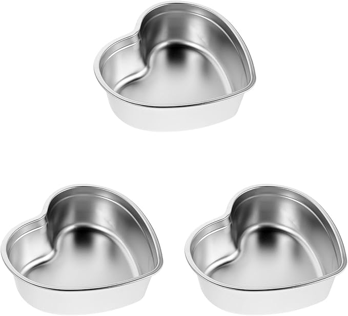 LUOZZY 3pcs Stainless Steel Heart Shaped Snack Dish Serving Tray for Condiments Fruit and Jewelry Display