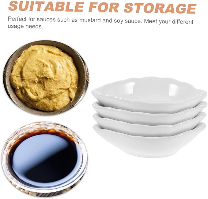 14pcs Small Ceramic Dipping Bowls Leaf-shaped Sauce Dishes Appetizer Plates Serving Plates Ceramic Sauce Bowls Relish Tray
