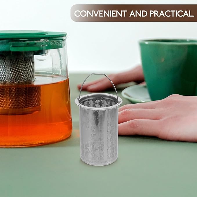 Luxshiny Stainless Steel Tea Strainer Insert for Teapots Fine Mesh Tea Filter Basket Replacement for Loose Leaf Brewing Pot Accessories for Home and Office