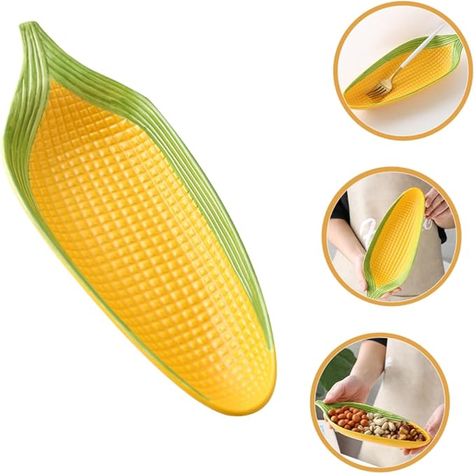 Ceramic Corn Dishes for Corn The Cob for Barbecue Parties and Snack Serving Reusable Dinnerware for Appetizers and Desserts