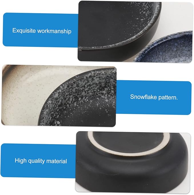 4pcs Ceramic Sauce Plates Small Appetizer Dipping Dishes for Home Use Ethnic Style Tableware Dishwasher Safe for Soy Sauce Vinegar and Spices