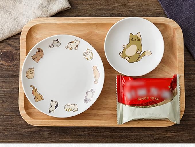 6pcs Ceramic Cat Appetizer Plates, Sauce Plates, Dessert Plates