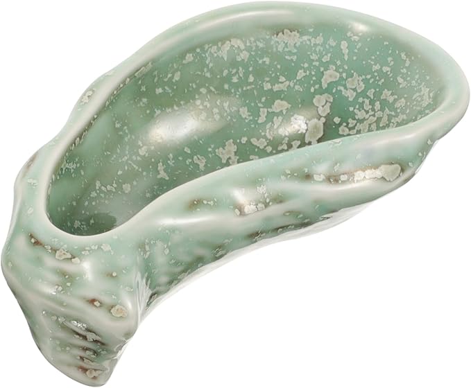 Cabilock Ceramic Serving Plate Set Vintage Restaurant Style Oyster Shell Platter 4-Piece Caviar Dish and Appetizer Tray for Elegant Dining Food-Grade Parties and Restaurants