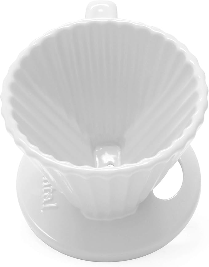 Chantal "Lotus" ceramic pour over coffee dripper, 8 ounces, White