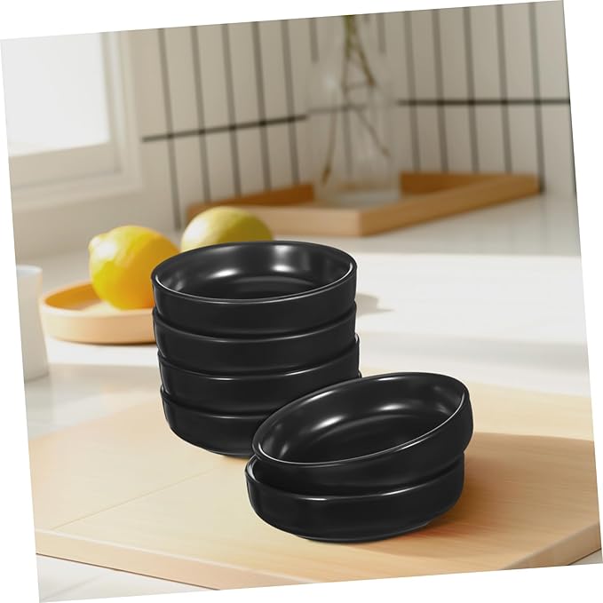 STOBAZA Set of 6 Japanese Style Ceramic Plates Bread Dipping Bowls Asian Chinese Appetizer Dishes for Sushi Sauce Snacks