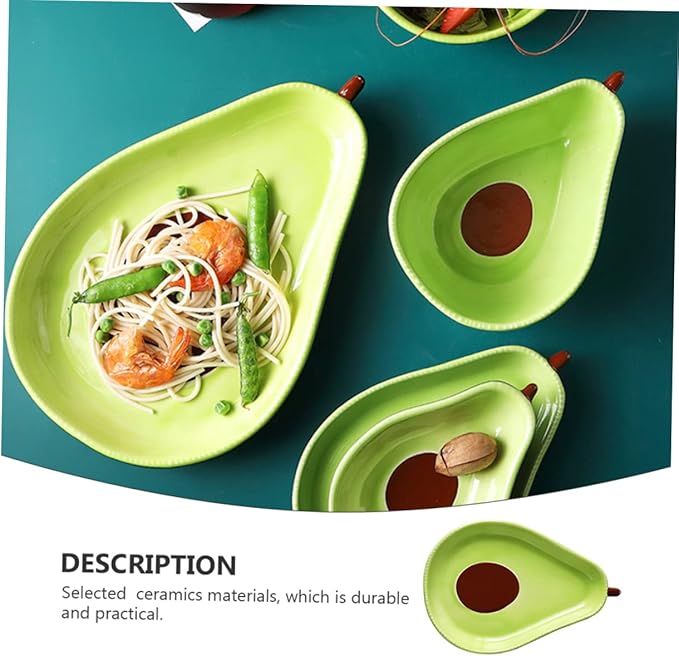 1pc Avocado Shape Ceramic Plate Medium Appetizer and Dessert Dish for Fruits and Snacks for Parties Family Gatherings and Restaurants