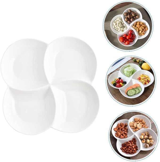 ABOOFAN Compartment Ceramic Plate Snack Storage Serving Tray Dinnerware Hotel Restaurant