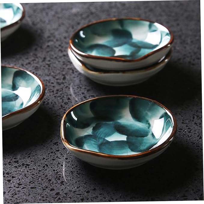 STOBAZA 2pcs Hand-painted Ceramic Plates Snack Serving Bowl Boys and Girls Decorative Trays for Home Restaurant