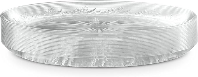 PLASTICPRO 6'' inch Premium Heavy Weight Crystal Clear Disposable Hard Plastic Dessert Size Party Plate Pack of 40