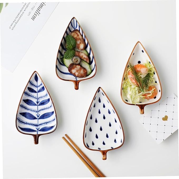 3Pcs Random Style Ceramic Snack Food Plates Versatile Seasoning Dish for Sauces Condiments Appetizers Dips for Storing Chili Powder Sauce Mustard More