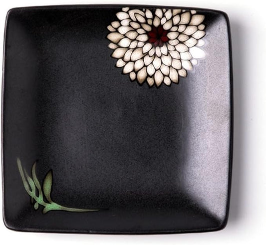 Modern Large Dinner Plates Serving Plate Breakfast Plate 6.5-inch Ceramic Small Square Plate Ceramic Dish Home Snack Plate Stackable Dinner Plates(B)