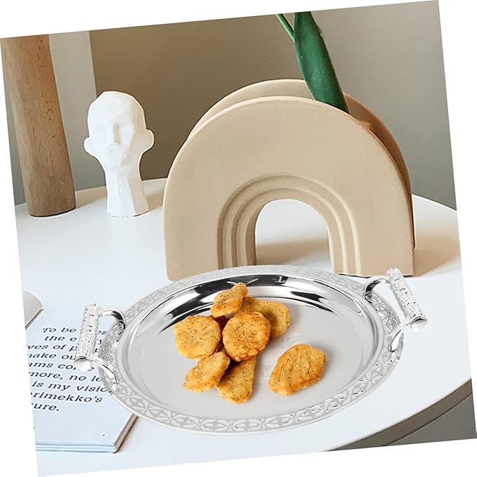 European Style Pattern Tray Serving Dish for Fruits Snacks and Dried Fruits Serving Plate for Gatherings and Parties