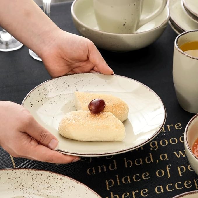 16-Piece Stoneware Ceramic Dinnerware Set with Dinner Plate Dessert Plate 800ml Bowl Mug Tableware Set