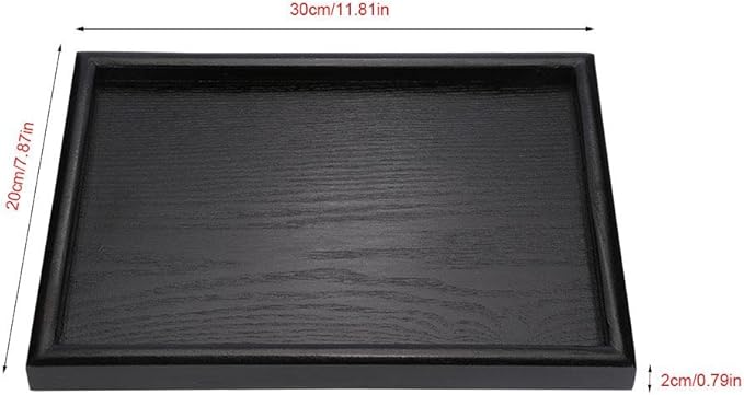 Wood Tea Tray, Rectangle Shape Solid Wooden Tea Coffee Snack Food Meals Serving Tray Plate Restaurant Trays(30 * 20 * 2cm)