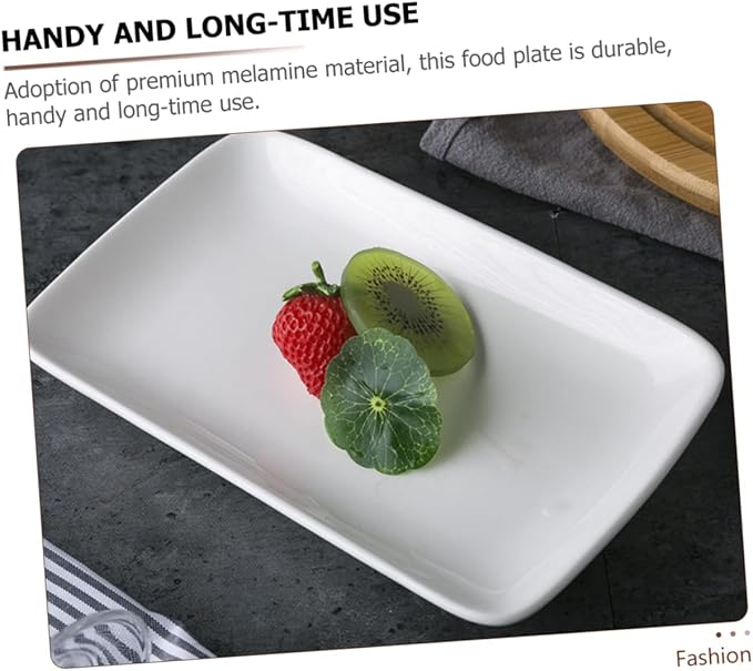 Zerodeko 3pcs White Appetizer Plates Set Rectangular Snack Serving Trays for Family Gatherings Parties Weddings