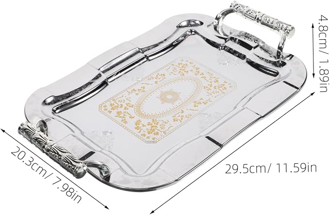 Vintage Stainless Steel Serving Tray Elegant Decorative Platter for Fruits Snacks and Appetizers Ktvs Restaurants and Hotels and Stylish Design Silver