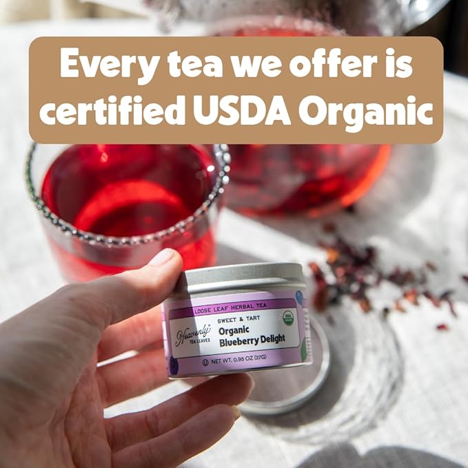 Heavenly Tea Leaves Organic Peppermint (50 Pyramid Tea Bags), Bulk Compostable Herbal Tea Sachets - 100% Plastic Free, Premium Quality, Whole Tea Leaves in a Convenient Tea Bag
