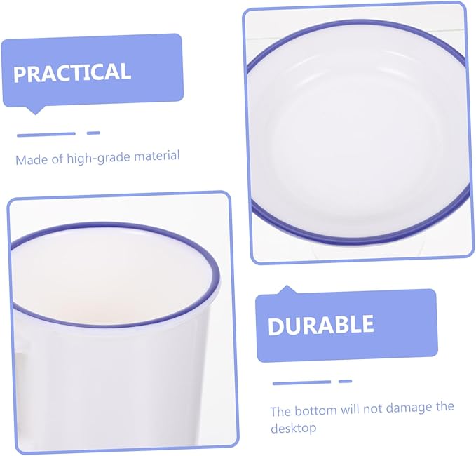 Cabilock Retro Enamelware Tableware Service White Sturdy Household Soup Bowls Plates Cups Creative Kitchen Dinnerware for Rice Soup Salad