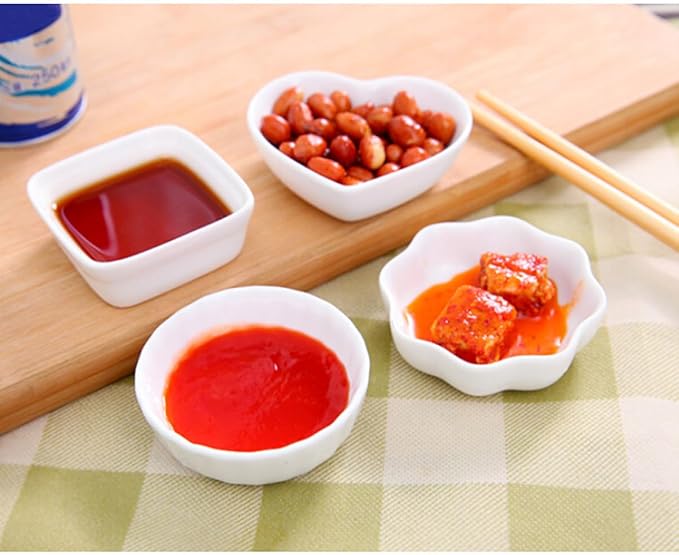 Alipis 2pcs Japanese Porcelain Dipping Bowls Condiment Dish Dessert Tray Appetizer Plates Ceramic Sauce Dishes
