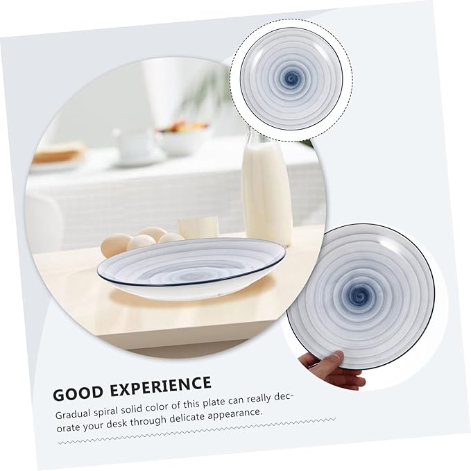 Ceramic Bowl Dish Gradient Spiral Design Multi-function Food Holder for Appetizers Pasta Fruits Snacks for Home Restaurant Table Decor
