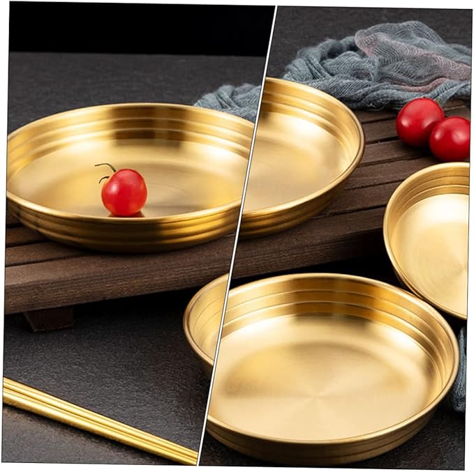PRETYZOOM Korean Kimchi Seasoning Dish Flat Bottom Appetizer Plate with Stable Base Smooth Surface Easy to Clean Porcelain Condiment Serving Bowl for Restaurant Kitchen