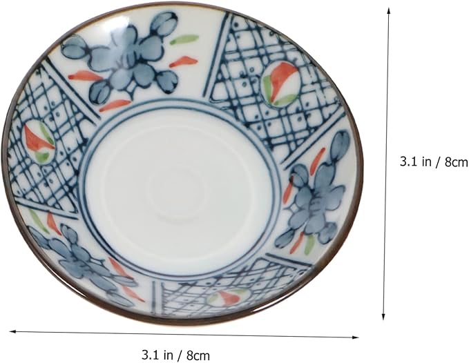 PRETYZOOM 3pcs Japanese Glazed Ceramic Plates Dipping Bowl Seasoning Dish Salad Plate Easy Clean