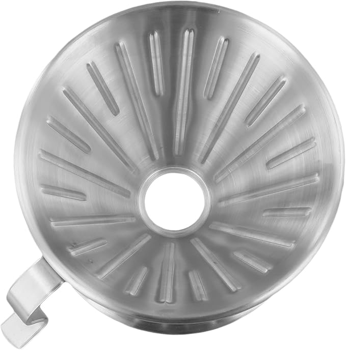 304 Stainless Steel Coffee Dripper with Holder and Ergonomic Handle, Reusable Pour Over Filter Cup Compatible with Various Paper Filters for Home Brewing or Camping(L)