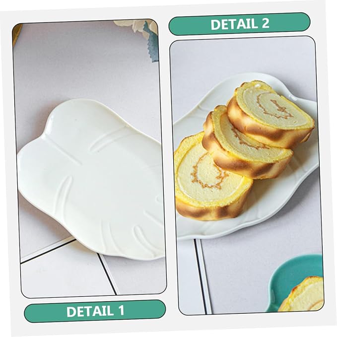 Ciieeo Leaf Shaped Ceramic Serving Dish Multi Function Appetizer Plate for Fruits Desserts and Snacks Food Plate for Parties Gatherings and Family Reunions
