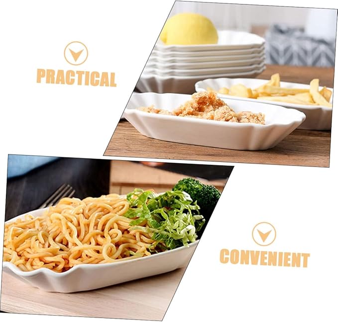2pcs Ceramic Snack Plates Creative French Fries and Fruit Serving Dishes for Parties and Gatherings Safe for Family Use for Appetizers and Dips