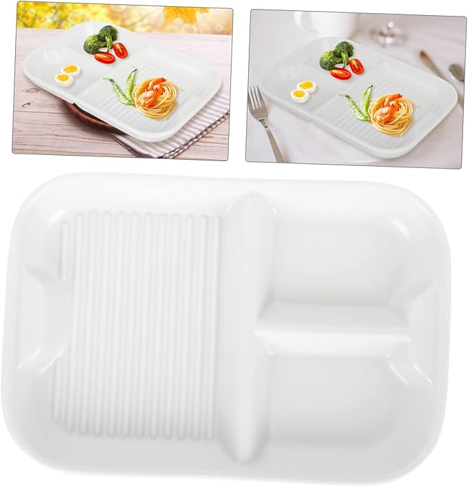 Cabilock Ceramic Divided Plate Three Compartments for Breakfast Serving Dishes for Salads Desserts and Portion Control Events