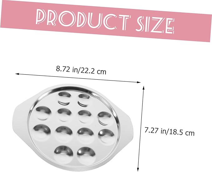 LIFKOME 1set Escargot Plate Compartments Snail Mushroom Serving Tray Food Grade Stainless Steel for Seafood Snails and Appetizers